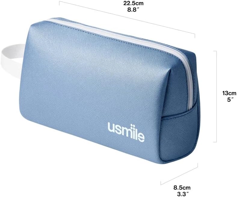 usmile Travel Case for Electric Toothbrush & Water Flosser – Water-Resistant PU Leather Hanging Toiletry Bag, Fits C10, Y10PRO, Y20PRO, Ideal for Travel, Gym & School(Blue) - Image 2